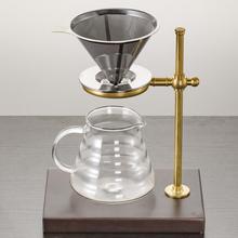 Nova reutilizável em forma de cone de aço inoxidável café dripper dupla camada filtro malha cesta ferramenta cozinha acessórios café 2024 - compre barato