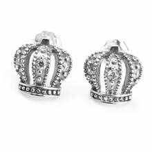 Corona pendientes de plata esterlina 925 para mujeres niñas reina hueco pendientes de plata para los amantes de la joyería fina 2024 - compra barato