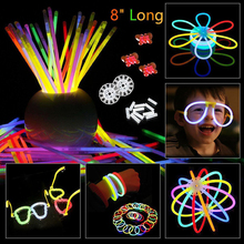 20PCS Glow Stick Accessories Connector Colorful Glow In the Dark Fluorescence Bracelets Festival Xmas Party Glowstick Kids Toy 2024 - buy cheap