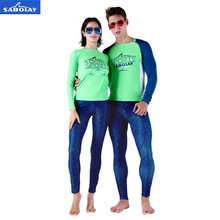 SABOLAY Men Women Lovers Lycra Surfing Shirts Pants UV Protection Couples Rash Guards Water Sports Diving Surfing Snorkeling 2024 - buy cheap