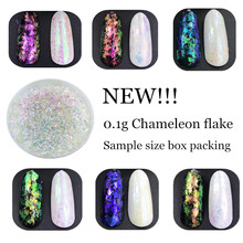 NEW! 1 box Chameleon Flakes Magic Effect Flake Chrome Pigment Nail Powder Glitter Sequins Nail Art Gel Nail Polish Manicure 0.1g 2024 - buy cheap