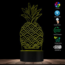 3D Pineapple LED Lamp Pineapple Fruit Gift Idea Kid Room Sleepy 3D Optical Illusion Night Light Modern Handmade USB Visual Lamp 2024 - buy cheap