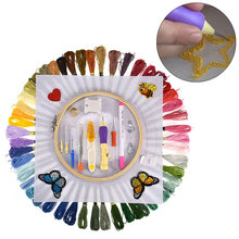 100pcs Cross Stitch Hoop Magic Embroidery Hoop 50pcs Threads Sewing Knitting Patterns With Case Punch Needles Pen Set For Women 2024 - buy cheap