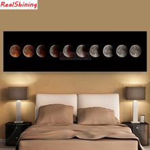 Large size 5D Diy Diamond Painting Cross Stitch full Square Diamond Embroidery Moon changing picture for room Decor H1686 2024 - buy cheap