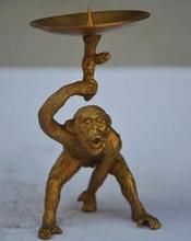 Candelabro estátua animal macaco esculpido à mão em bronze chinês requintado 2024 - compre barato