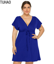 Tuhao vestido de verão feminino plus size 4xl 3xl sexy nightclub party vestidos de manga curta vestido grande lmtl 2024 - compre barato