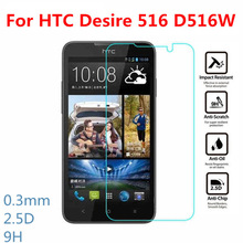 2.5D Закаленное стекло для HTC Desire 516, оригинальная Высококачественная защитная пленка, Взрывозащищенная защитная пленка для HTC D516W 2024 - купить недорого