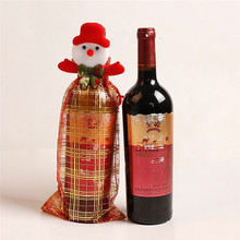 Крышка для бутылки с красным вином рождественские подарочные сумки милый снеговик лося органза сумка Рождественский Декор украшения для праздничного стола navidad 2024 - купить недорого