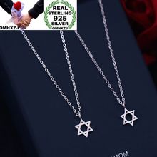 OMHXZJ Wholesale Personality Fashion OL Woman Girl Party Wedding Gift White Six-Pointed Star 925 Sterling Silver Necklace NC32 2024 - buy cheap