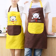 Cartoon Couple Apron 72x68cm Chef Cooking Baking Bib Cafe Waiter Housekeeping Cleaning Kitchen Bar Wash Tool With Pocket 2024 - buy cheap