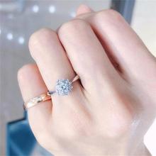 Caliente de las mujeres Floral de lujo Rhinestone dedo anillo boda joyas de compromiso para novia de regalo 2024 - compra barato