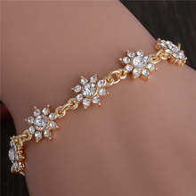 MISANANRYNE Hot Gold Color Austrian Crystal Sunflower Brilliant Unique Chain Bracelet Womens Jewelry 2024 - buy cheap