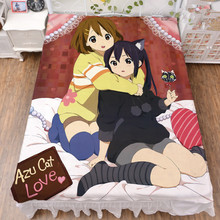 150x200cm Anime K-ON! Characters Hirasawa Yui & Nakano Azusa Milk Fiber Bed Sheet & Flannel Blanket Summer Quilt 2024 - buy cheap