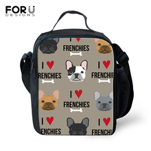 FORUDESIGNS Thermal Insulated French Bulldog Pattern Lunch Bag for Women Kids Lunch bags Cooler Insulation Lunch Box food bag 2024 - buy cheap