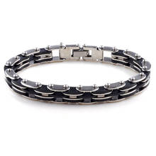 Fashion Steel Man Bracelet Casual Stainless Steel Bracelet & Bangle Men's Jewelry Strand Rope Charm Chain Wristband 2024 - buy cheap