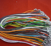 Collar y colgante Vintage Multicolor para mujer, cuerda de cuero tejido con cierre de langosta, joyería artesanal, 50 Uds., B484 2024 - compra barato