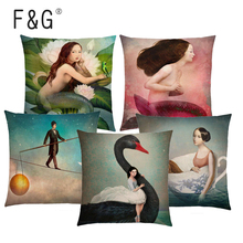 Elegant Fair Maiden Cushion Cover Lovely Girl Shakespeares Opera Classic Painting Printing Decorates Sofa Pillowcase 2024 - buy cheap