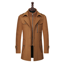 New Winter Wool Coat Slim Fit Jackets Fashion Outerwear Warm Man Casual Jacket Overcoat Pea Coat Plus Size M-XXXL 2024 - buy cheap