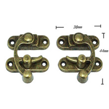 38*44mm The shackle Hasp Zinc alloy lock horns Antique lock Wooden boxes fixed hasp 2024 - buy cheap