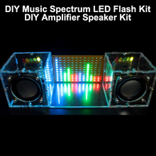 Kit de amplificación de altavoces, Kit de amplificación de luz LED de espectro musical con carcasa DIY, carcasa de acrílico, envío gratis 2024 - compra barato