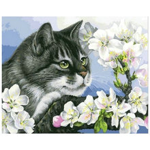 DIY 5D Diamond Painting Cross Stitch"Cat Full Square Crystal,Diamond Embroidery Picture of Rhinestones Mosaic Home Decor flower 2024 - buy cheap