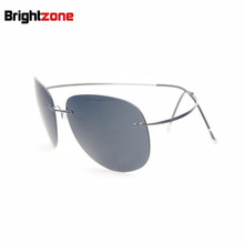Gafas de sol con montura de titanio ultraligeras, lentes de sol polarizadas con protección UV UVB, sin marco 2024 - compra barato