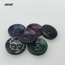 SHINE Resin Sewing Buttons Scrapbooking Round Two Holes Crach Pattern 11.5mm Dia. 50PCs Costura Botones bottoni botoes 2024 - buy cheap