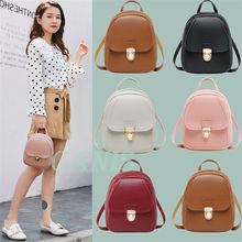 Hot New Women Girls Mini  Faux Leather Backpack Faux Leather Rucksack School Bag Travel Handbag 2024 - buy cheap