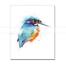 Abstract Artistic Paint Kingfishe Bird Oil Painting On Canvas Handmade Modern Wall Picture For Living Room Cuadros Decor 2024 - buy cheap