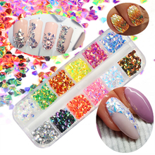 12 Colors/set Chameleon AB Color Nail Sequins Triangle Rhombus Colorful Glitter Flakes Paillette Manicure 3D Nail Art Decoration 2024 - buy cheap