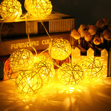 10LED Таиланд ротанговая шаровая гирлянда батарея коробка огни ротанговый шар Рождество Украшение Гирлянда батарея световая гирлянда 2024 - купить недорого