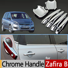 Хромированная накладка на дверную ручку для Opel Zafira B, набор из 4 штук, пластиковые аксессуары для стайлинга автомобилей Vauxhall Holden Zafira Family 2024 - купить недорого