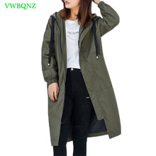 Casual Windbreaker Coat Women Autumn Winter Loose Long Trench Coats Women's New Korean Gray Hooded Student Cotton Overcoats A360 2024 - buy cheap