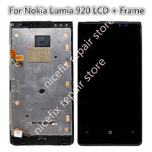 Black For Nokia Lumia 920 LCD Display Touch Screen Digitizer Panel Assembly Repair Parts With Frame, Free shipping+Tracking No. 2024 - buy cheap