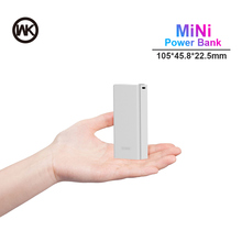 Wk-mini carregador portátil, 10000mah, para iphone, xiaomi mi, bateria externa, powerbank solar 2024 - compre barato