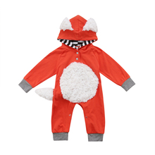 Citgeett infantil bebé niño niña chico Fox mameluco con capucha ropa de mono traje de dibujos animados de otoño e invierno traje 0-24M 2024 - compra barato