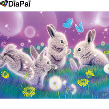 DIAPAI 100% Total Square/Rodada Broca 5D DIY Pintura Diamante "coelho Dos Desenhos Animados" Diamante Bordado Ponto Cruz 3D decor A20379 2024 - compre barato