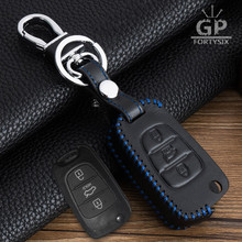 Leather car key fob cover case Keychain for Kia RIO K2 K5 Sportage Sorento Ceed For Hyundai i20 i30 i35 iX20 iX35 Solaris Verna 2024 - buy cheap