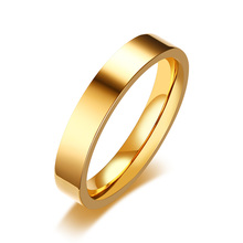 Anel de aliança clássica unissex 4mm, 3 cores, aço inoxidável, simples, para mulheres, homens, casal, joias da moda, faixa de casamento 2024 - compre barato