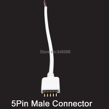 Conector de led macho 5 tamanhos com 5 pinos e 5 pinos com cabo branco de 15cm para luz de led 5050 smd rgbw ou rgbww 2024 - compre barato