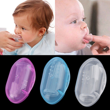 Escovas de dentes da Segurança Do Bebê Dedo Escova de Dentes Infantil Látex-livre BPA livre-Dentes de Silicone Massageador Língua Escova de Dentes Escova de Dentes Limpa 2024 - compre barato