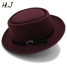 Chapéu vintage para homens e mulheres, chapéu de torta de porco com couro da moda para o papai, chapéu tipo fedora para cavalheiro, chapéu masculino e feminino, chapéu trilby, tamanho de 58cm 2024 - compre barato