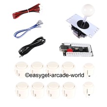 New Arcade Games DIY Accessory 5V USB PC Enocder Board + 10 x Arade Buttons Cable + Arcade Stick For Coin Operated Games - White 2024 - buy cheap