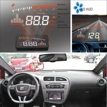 Hud head up display para seat leon 1m 1p 5f acessórios do carro de condução segura tela obd/obd2/obdii plug and play film 2024 - compre barato