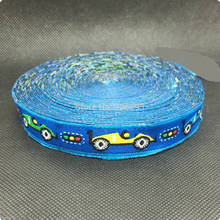 NEW wholesale 5/8 '(16 mmx10yards) 100% Polyester Woven Jacquard Ribbon cartoon ribbon with car racing 2024 - buy cheap