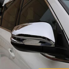 Para a Toyota Highlander 2014 2015 ABS Chrome Retrovisor Guarnição Tampa Espelho de Carro de Volta Espelha Covers Guarnições Automóvel Externo 2 pçs/set 2024 - compre barato