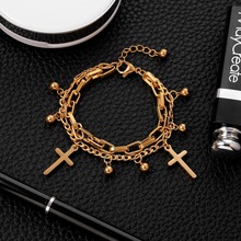 Multi Layers Chain Gold Stainless Steel Charms Bracelet for Women Men God Sun Cross Religious Bracelet Fashion Jewelry New Gift 2024 - buy cheap