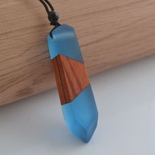 Leanzni  Fashion Handmade resin Wood matching Necklace Pendant, suitable for men and women jewelry knitting rope gift wholesale 2024 - buy cheap