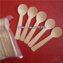 100Pc/Lot Mini Wooden Ice Cream Spoon 10cm Round Spoons Coffee Honey Tea Spoon Kitchen Cooking Condiment Utensil Tableware Tool 2024 - buy cheap