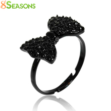 8SEASONS New Fashion Adjustable Rings Bowknot Black 16.9mm( 5/8")(US Size 6.5), 1 Piece 2024 - buy cheap